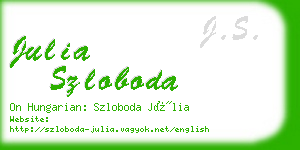 julia szloboda business card